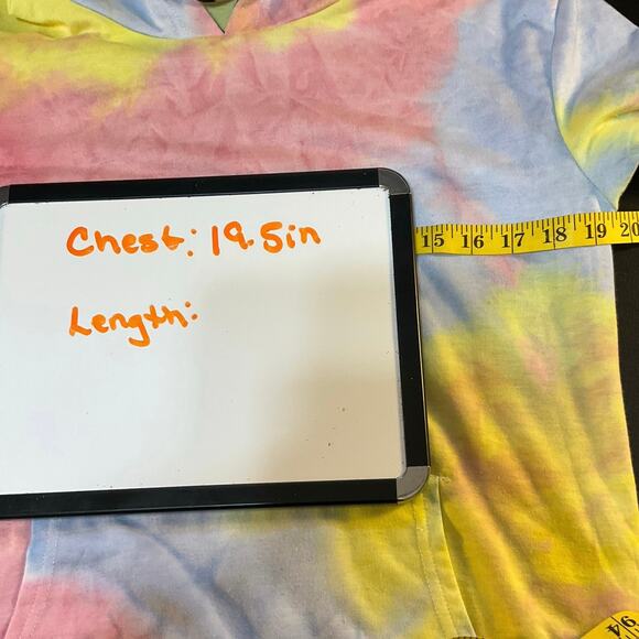 Jody K Pastel Tie Dyed Short Sleeve Animal Print Hoodie Size S - Picture 8 of 9